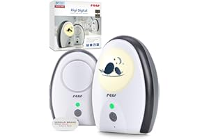 reer Rigi Digital Babyphone | 300 m Reichweite | Mit Nachtlicht und Gegensprechfunktion | VOX-Funktion | FHSS-Technologie | Akku- oder Netzbetrieb | Qualität vom Erfinder