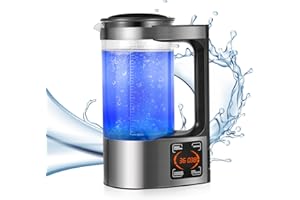 SenDeluz Hydrogen Rich Water Machine, 2L Large Capacity Water Ion Generator Portable Ionizer Maker Machine with Thermostat Function and Touch Control LED Display for Home Office Families Use