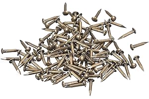 QUARKZMAN 250pz Chiodi Piccoli Piccoli 1.2mmx8mm(Dxl) Ottone Chiodi Hardware Chiodi Piccoli Chiodi Quadri per Scatole Decorative Fai da Te Legno Accessori Casa, Tonalità Bronzo