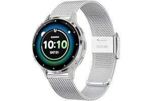 VELULYX Metalowy pasek do Garmin Venu 2S/Venu 3S/Vivomove 3S/Vivoactive 4S, 18 mm pasek ze stali nierdzewnej do Fossil Ladies Gen 6/Gen 5E/Gen 4/Gen 3