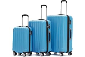 BEIBYE TSA-Schloß 2080 Zwillingsrollen neu Reisekoffer Koffer Trolley Hartschale Set (Turquoise, Set)