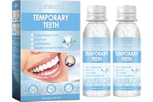 QUIKSOOTHE Temporary Tooth Filling, 2PCS Tooth Filling Repair Kit, Tooth Repair Beads for Temporary Fixing Filling Missing Broken Tooth Moldable False Teeth Material