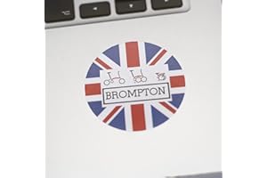 LONDON CRAFTWORK 3 x Stickers Folding Bike 5x5cm Gift Decal Union Jack (3 Pack)