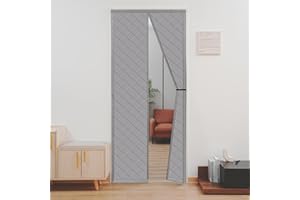 NOSTHEART Rideau de Porte Isolant Thermique Isolation Porte avec Magnétique 90 x 200 cm, Rideau de Porte Épaississant d'hiver Magnétique Coupe-Vent Imperméable Isolation Phonique, Gris