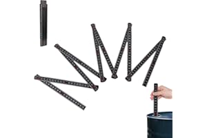 lasuroa Oil Tank Measuring Stick, 10 Fold 78" Solid Wood Folding Fuel Gauge Stick Ruler for Deep Storage Tanks (Black)