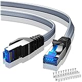 BUSOHE Cat 8 Cavo Ethernet 10m, ​​Cavo di Rete LAN Gigabit RJ45 Piatto ad Alta Velocità, Nylon Cavo Patch Internet 40Gbps 200