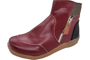 ARtray Diabetiker Schuhe Damen Winter Extra Weit Warm Samt GefüTtert Schneestiefel Weich Dicke Sohle Bequeme BarfußSchuhe Mit Seitlicher ReißVerschluss Retro Vielseitige Kurze Stiefeletten