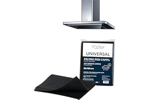 Today – Filtro Universale ai Carboni Attivi per Cappe da Cucina 40x100 cm – Ritagliabile, Antiodore, Trattiene Grasso e Umidità – Made in Italy