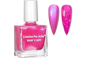 EONFAVE Pearl Pink Nail Polish - Pearlescent Shell Glitter Pink Shimmer Mermaid Nail Polish - Polarized Glitter Nail Polish Quick Dry Long-Lasting Breathable - No UV Needed