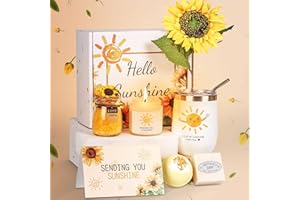 GOLDMEET Wellness Geschenke für Frauen,Sonnenblume Geschenk Frauen Geburtstag,Geschenkset Freundin,Geschenk 20 30 40 50 60 Geburtstag Frau für Freundin Mama