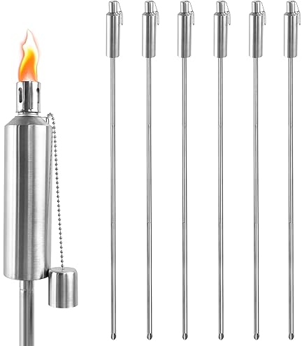 2 Stück Outdoor Dekorative Beleuchtung Edelstahl Tischfackel