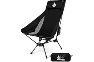 ‎ONETIGRIS OneTigris TIGERBLADE Campingstuhl Hochlehner faltbar 170 kg, Klappstuhl Camping leicht Dreiecksrahmen, Angelstuhl klappbar mit 2 Seitentaschen, Faltstuhl Ultraleicht für Outdoor, Wandern