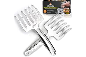 JAWANFU Meat Chopper Claws, 18/8 Stainless Steel Pulled Pork Tools for Chopping Meat, Effortless Grill Tools for Handling, Chopping, Pulling Meat, Smoker Grilling Gifts, Pack of 2