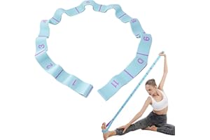 QH-SHOP Yoga Stretching Band mit 11 Schlaufen, Hochelastischer Gymnastikband Stretch Gurt für Männer und Frauen Bein Training, Fitness, Tanz, Pilates