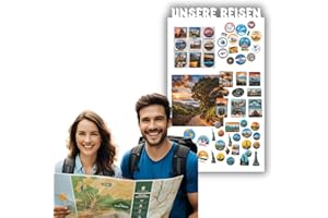 Anwicar Magnettafel Unsere Reisen - Vertikal 85x50 cm magnetische Pinnwand aus Stahl -ideal für Reise-Magnete und Erinnerungen -beschreibbare Magnettafel mit Kreidemarkern -inkl. Montageset - Weiß