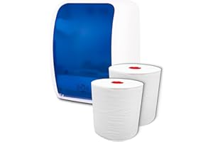 ‎BLANC HYGIENIC Blanc HYGIENIC Set: Handtuchrollenspender Sensor, berührungslos, Blanc Cosmos 2 Handtuchrollen Premium TAD - PRODUKTSET Farbe Blau/Weiß