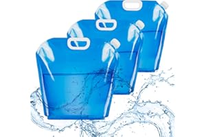 Teklemon 3 Pièces Sac d'eau Pliable, 10L Poche d'eau Potable Pliable, Eau Potable Conteneur, Sac de Réservoir de Camping Pliable, Bidons Pliables pour Camping Randonnée Pique-Nique, Barbecue