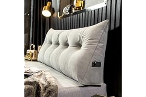 YSZBD Rückenstützkissen Rückenkissen Bett Lesekissen Für Bett Und Sofa Rückenkissen Keilkissen Sofa Bettkissen Rückenlehne Lesekissen Removable Cover,#1lightgray-100x50x20cm