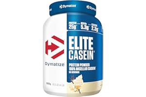 Dymatize Elite Proteína de Caseína en Polvo Sabor Vainilla Suave 1800g – Caseína de Liberación Lenta con BCAAs