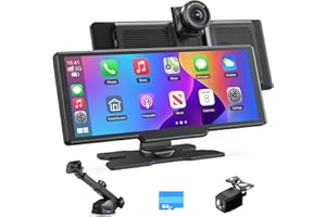 Avylet 9.26'' Wireless Car Stereo for Apple Carplay & Android Auto with 4K Dash Cam, Portable Car Stereo, 1080P Backup Camera, GPS Navigation, Car Audio Receivers, Mirror Link, Voice Control/Bluetooth