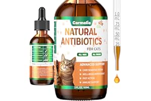 CARMELIE Natural Antibiotics for Cats – Cat Antibiotics for Infection, Allergy Relief, Itch Control, and Immune Support – Promotes Urinary Tract Health – Cat and Dog Supplemental Vitamins – 2 fl oz