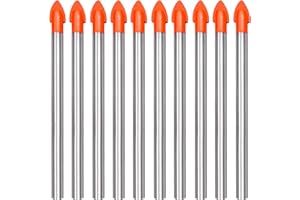 MINSHUXI 10 PCS 6mm Punta per Vetro Professionali Punte Gres Porcellanato per Piastrelle,Plastica Dura,Vetro (Arancia)