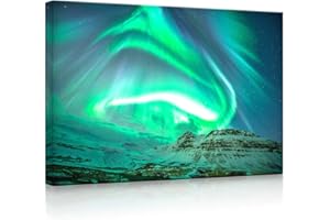lightbox multicolor | LED Bild | Nordlichter über Island | 80x60 cm | Front Lighted