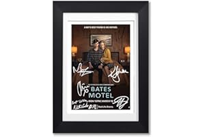 MOUNTED GIFTS Bates Motel Cast Signed Autograph Autographed A4 Poster Photo Print Photograph Picture TV Show Series Season Framed DVD Boxset Memorabilia Gift (BLACK FRAMED & MOUNTED)