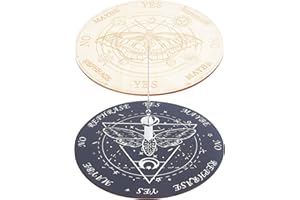 AHANDMAKER 2Pcs Star Pendulum Board Weissagung Metaphysisches Message Board, Hexen-Altar-Zubehörset Mit Kristallhalskette Für Hexerei