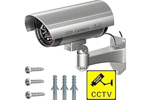 Retoo Caméra factice rotative pour extérieur et intérieur, CCD sans Fil avec LED Clignotante, caméra de sécurité étanche, Fausse caméra de Surveillance du Bureau à Domicile, caméra factice
