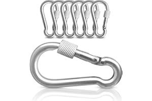 PinPro Schraubkarabiner ähnlich DIN 5299C in mehrere Größen mit Traglast bis 510kg | Karabinerhaken aus verzinktem Stahl mit Sicherheitsmutter