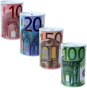 Tirelire En Métal Design Billet 100 Euros - 15x14 Cm - Non Ouvrante (ouvre-boîte Nécessaire)