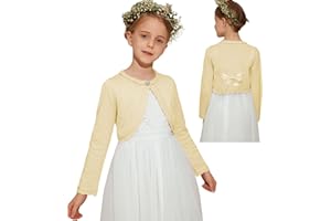 Danna Belle 4-12 Ans Fille Boléro Manche Longue Gilets, Filles Bolero Cardigan