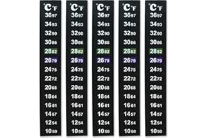 ZCYKJ 5PCS Stick On Adhesive LCD Thermometer Strip for Aquarium, Fish Tank or Home Brew Fermentation Temperature Control