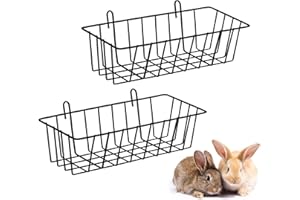SAMULIY 2 Hay Holder | Hay Feeder, Metal Hay Feeder Hanging Hay Racks Bunny Hay Holder - Pet Hay Feeder, Pet Cage Accessories For Chinchillas Ferret Bunny Rabbits Small Animals