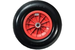 WERKA PRO - 10356 - Roue Increvable 15" - Diam 385 x 75 mm - Alésage 25 mm - pour Brouette ou Remorque Jardin