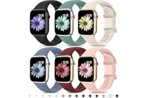 Higgs 6 Piezas Correas Compatible con Correa Apple Watch 40mm 38mm 41mm 44mm 42mm 45mm 46mm Ultra3/2/1 49mm Mujer Hombre, Pulsera Suave Silicona Deportiva Ajustable para Serie 11 10 SE 9 8 7 6 5 4 3 2