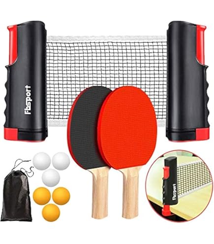 Kit Ping Pong PRO-SPIN – Set Tout-en-un Avec Filet Rétractable – 2 Joueurs