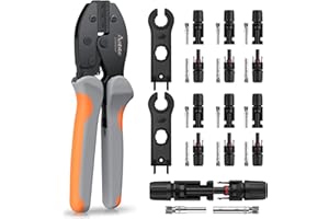 Crimpadora Terminales Eléctricos，Anbte Herramientas Electricista para 6 Pares Macho Hembra Conectores Solares ，para Accesorios de Cable PV Solar Panel Conector,Cables Electricos 2.5-6mm²