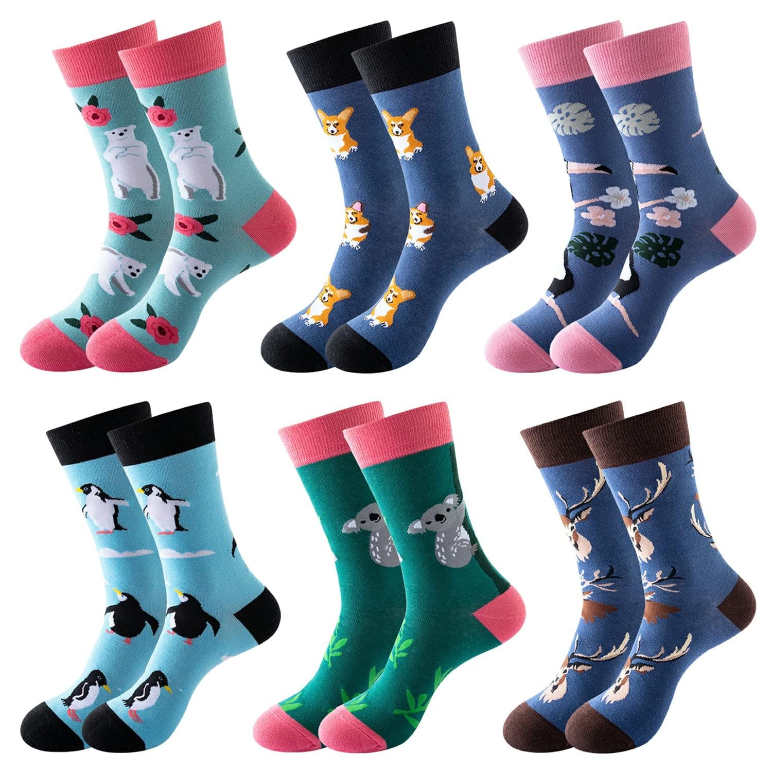 NALACAL Funny Mens Colorful Dress Socks - Fun Novelty Patterned Cotton Crazy Design Socks(4 Packs): Buy Online at Best Price in UAE - Amazon.ae 7