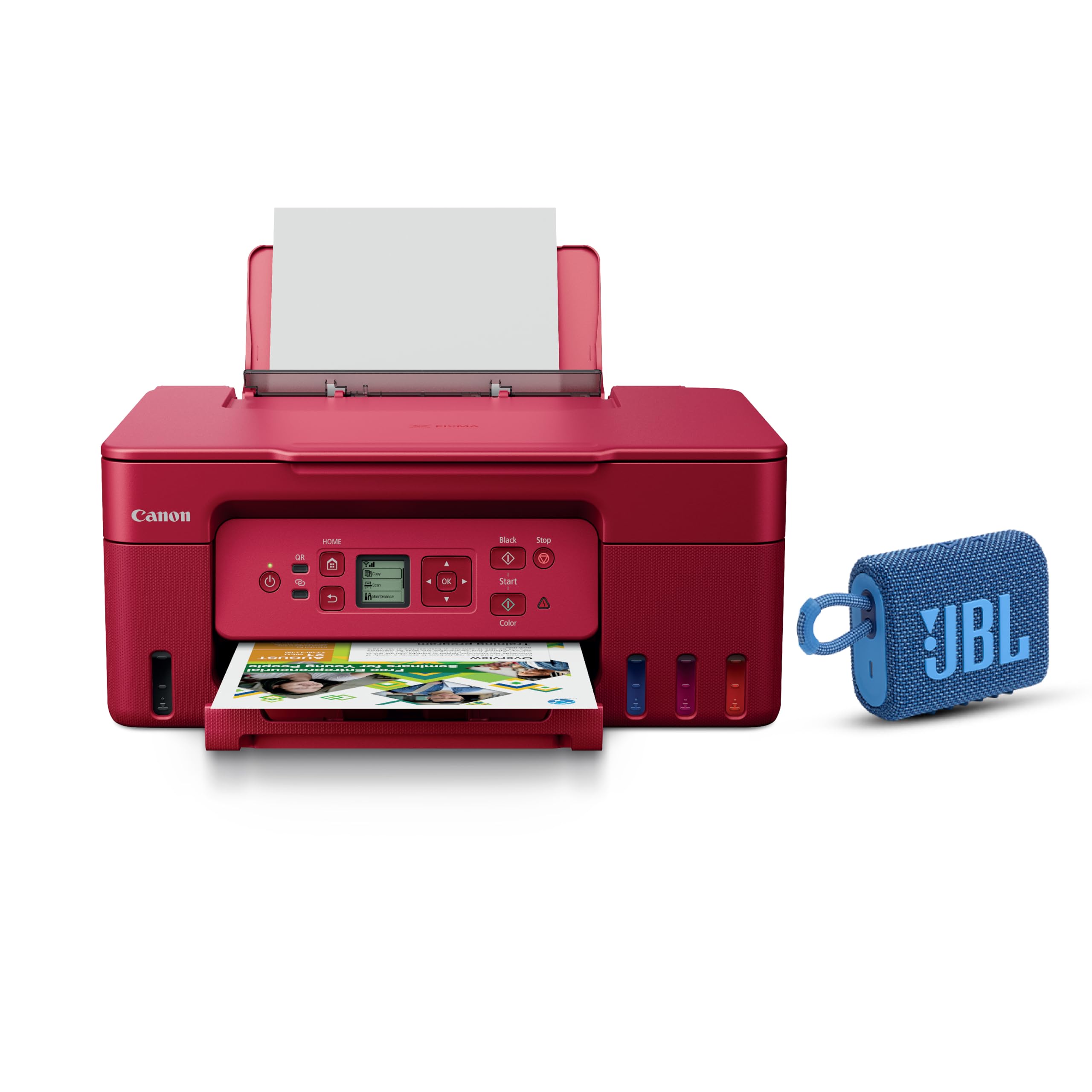 Canon PIXMA MegaTank G3770 Red All-in-one (Print, Scan, Copy) WiFi Inktank Colour Printer (Black 6000 Prints & Colour 7700 Pr