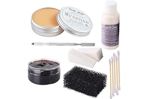 Mysense SFX Kit de maquillage liquide en latex pour cicatrices fausses cicatrices brûlures avec gel de sang coagulé et spatules éponges Q-tips