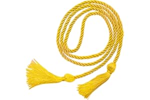 THATYRO 66 Inch Tassel Graduation Ropes, Solid Color Honor Cords for Grad Days (Gold)