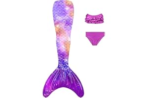 NAITOKE Coda di Sirena con Bikini per Bambina Set Bikini