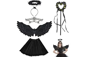 ailes d'ange noir adulte,ailes d'ange enfant,ailes d'ange femme,ailes d'ange costume,déguisement ange fille,déguisement ange adulte ange Costume de Soirée/Halloween/Carnaval