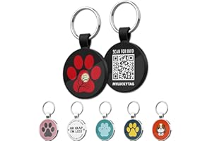 MYLUCKYTAG QR Code Pet ID Tags Dog Tags - Pet Online Profile - Scan QR Receive Instant Pet Location Alert Email
