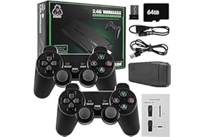 BESTIM INCUK Wireless Retro Game Console with Two 2.4G Wireless Controllers, Plug & Play Video Game Stick Built in 3500/10000+ Games,9 Classic Emulators, 4K High Definition HDMI Output for TV (64G)