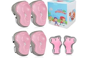 LANOVAGEAR Protezione Kit per Bambini,Set Ginocchiere Gomitiere per Skate, Bicicletta, Sci, Pattinaggio, Monopattino e Altri Sport Estermi (6 Pezzi)