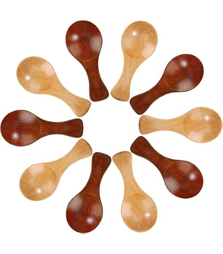 8 Mini-Holzlöffel Aus Naturholz – 7,4 Cm, Für Gewürze, Honig, Salz, Tee & Mehr