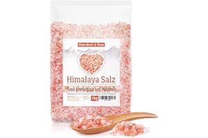‎MEERBACH & ROSE MeerBach & Rose Himalaya Salz, rosa Kristallsalz, 1kg grobe Körnung für die Salzmühle, Pink Salt, Badesalz, original aus Punjab Pakistan